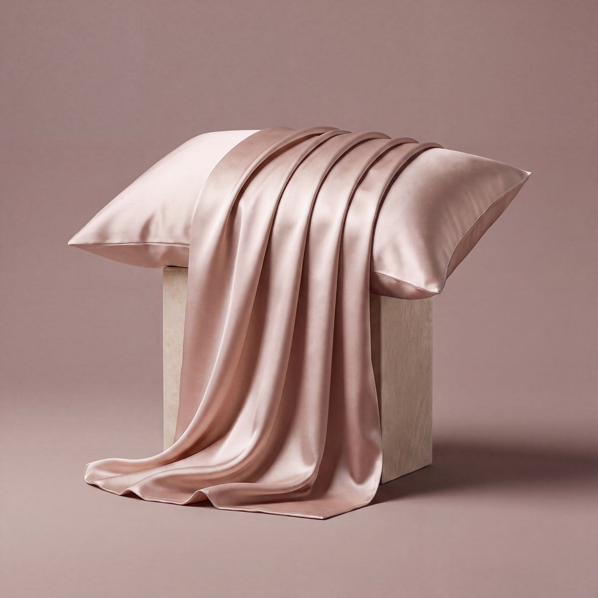 RYVENA 22 momme mulberry silk pillowcase in Blush Pink
