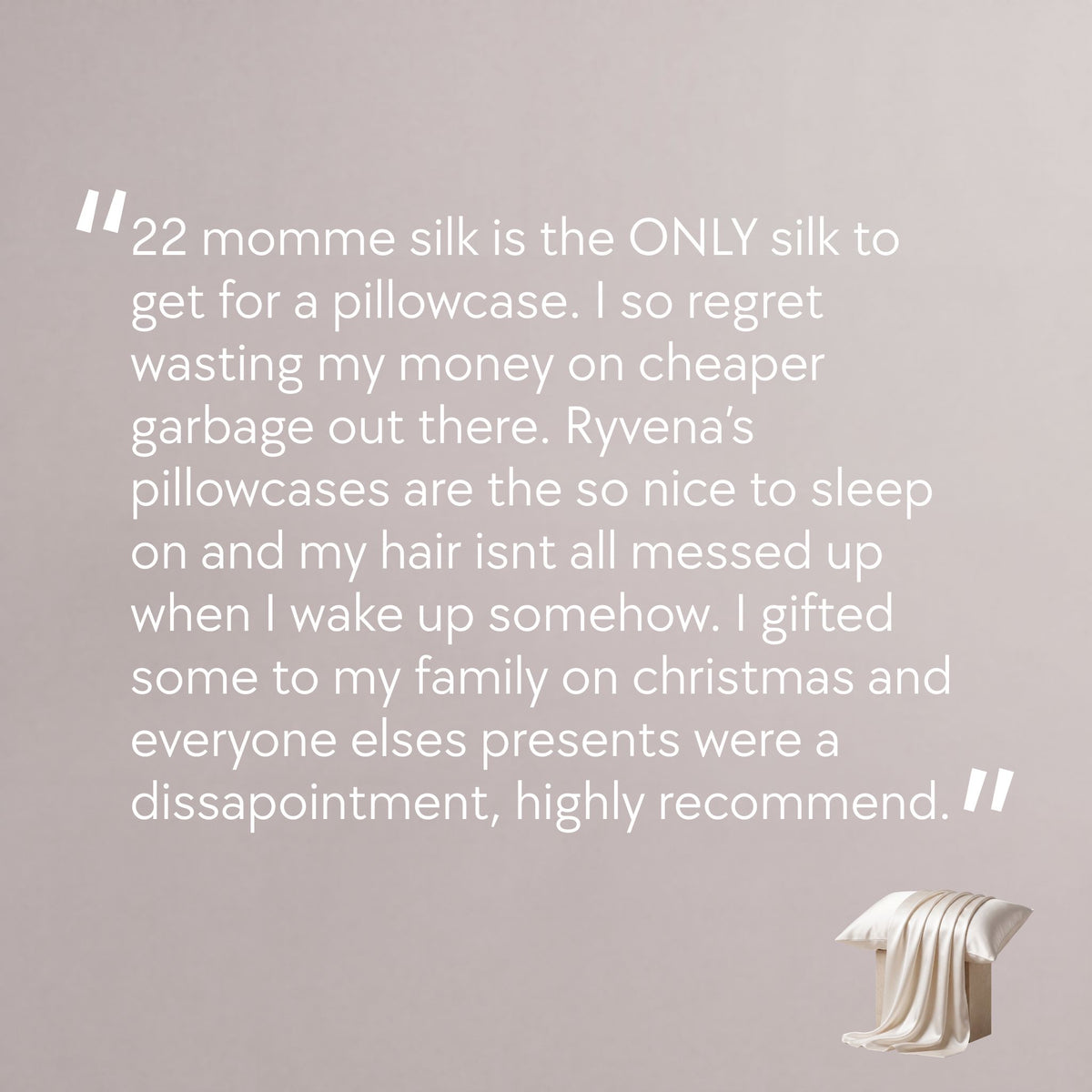 Customer review of RYVENA silk pillowcase
