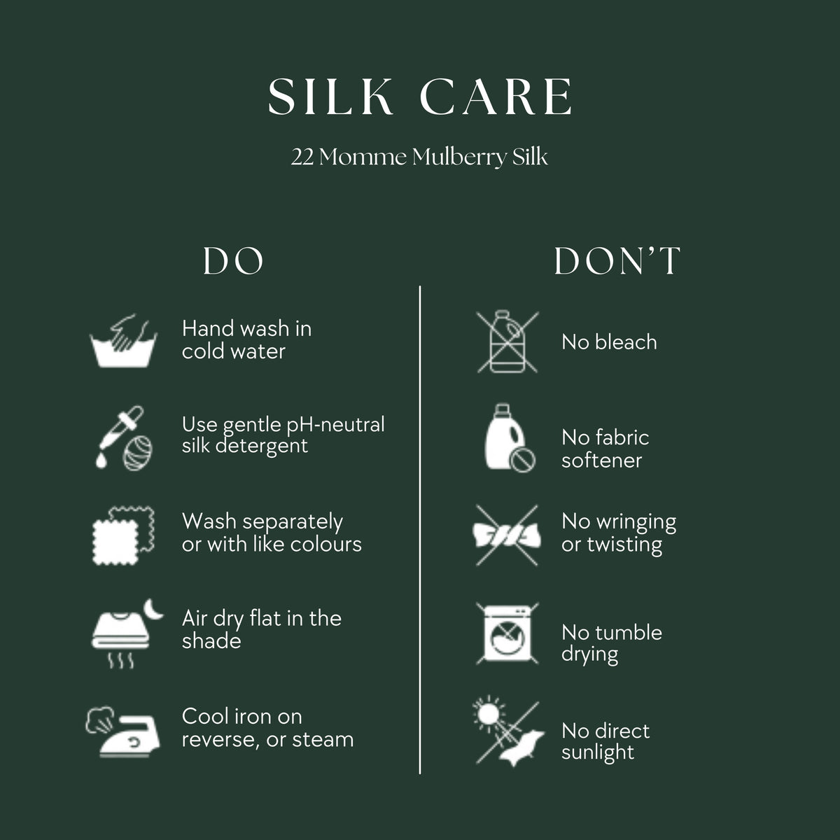 Silk care guide for the emerald green sleep mask