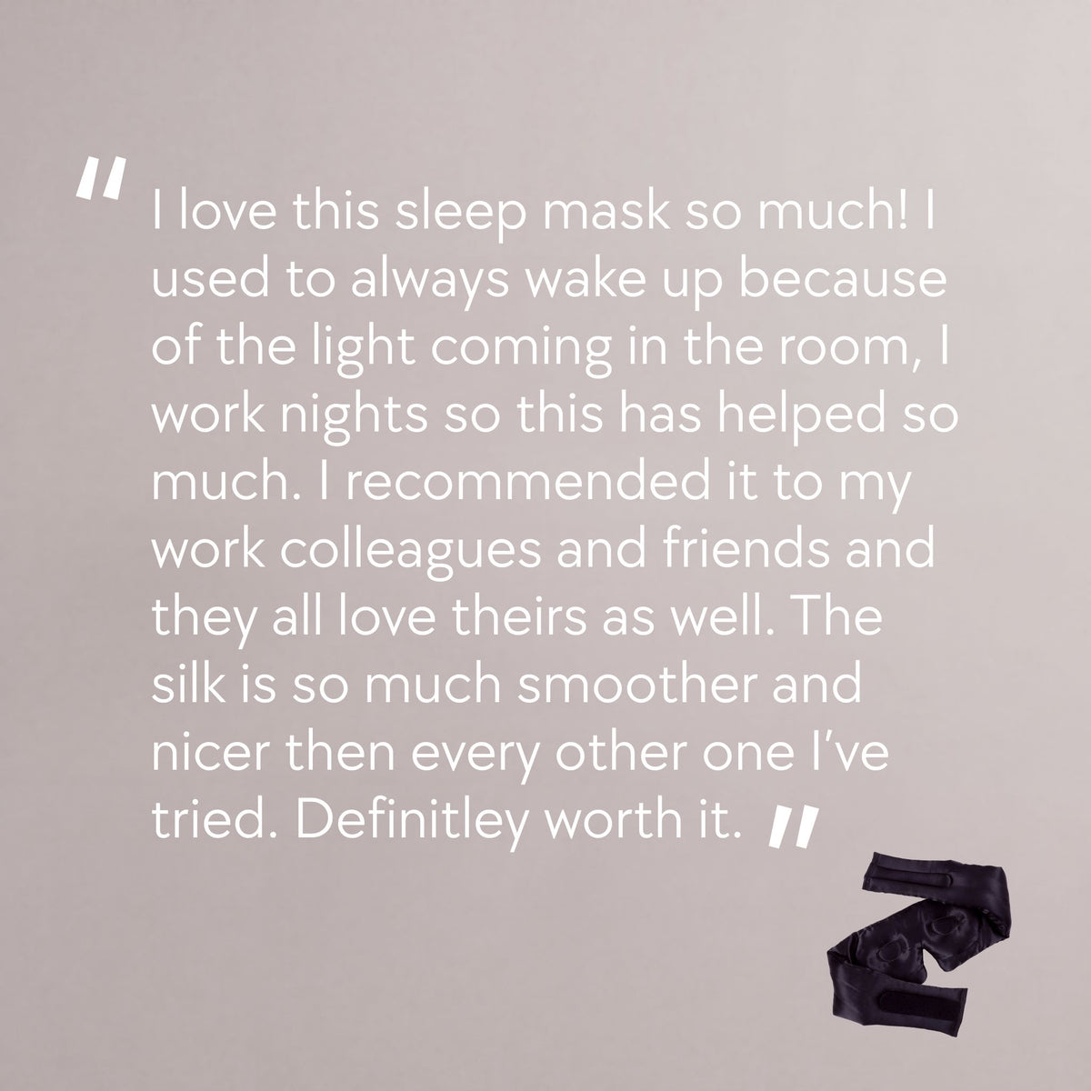 Customer review of RYVENA silk sleep mask