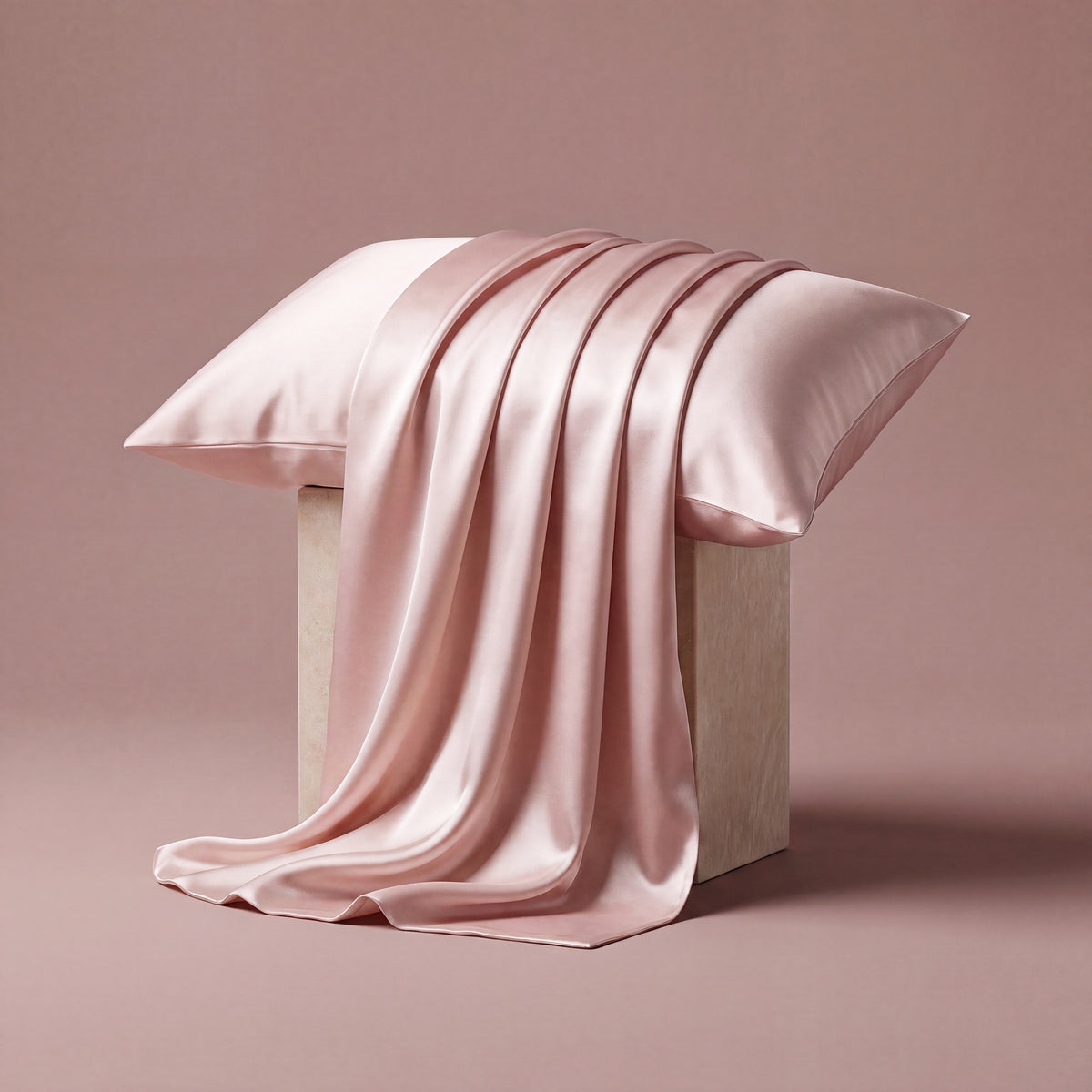 RYVENA pretty pink silk pillowcase