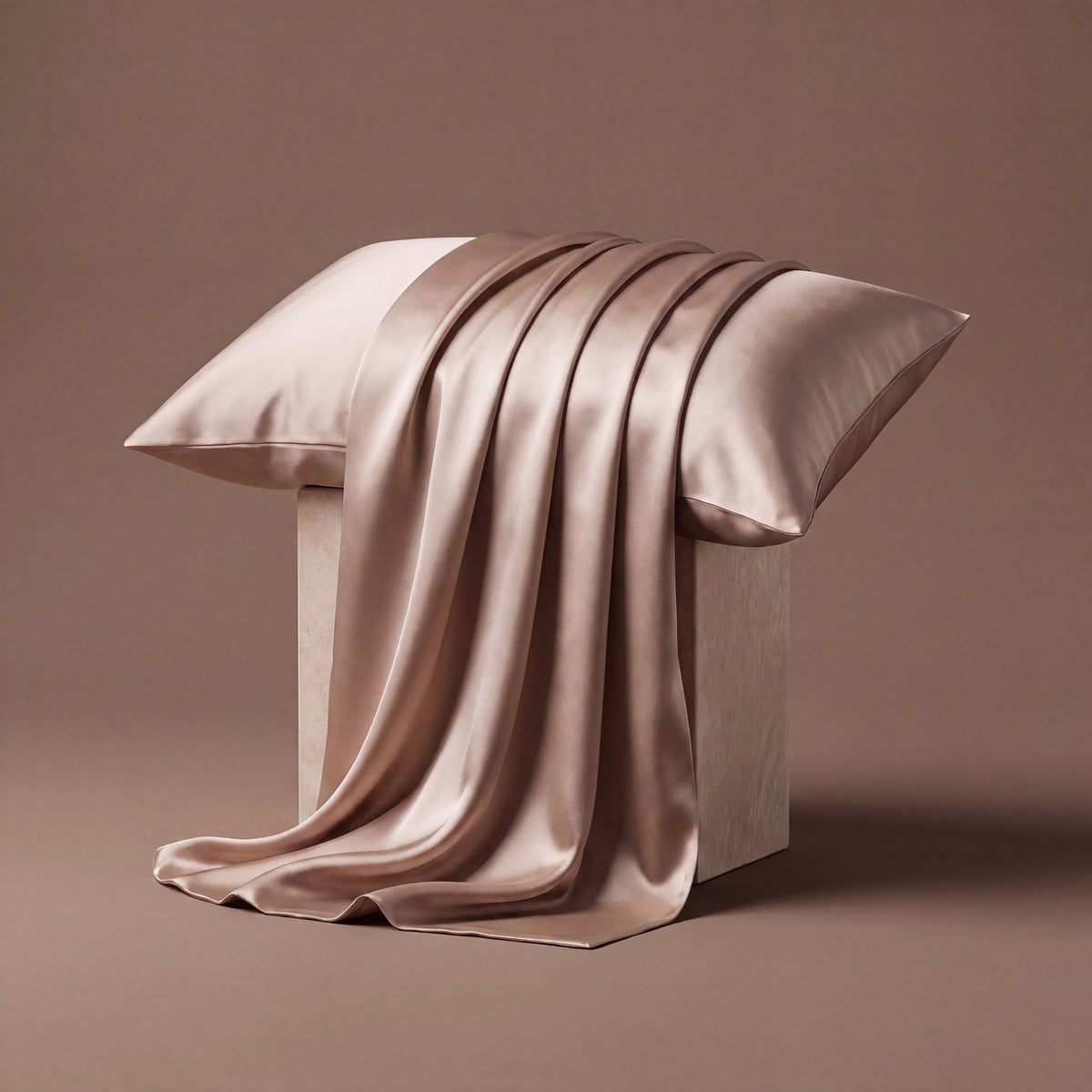 RYVENA 22 momme mulberry silk pillowcase in Rose Taupe