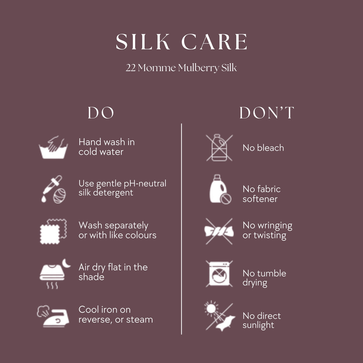 Silk care guide for the blush pink sleep mask
