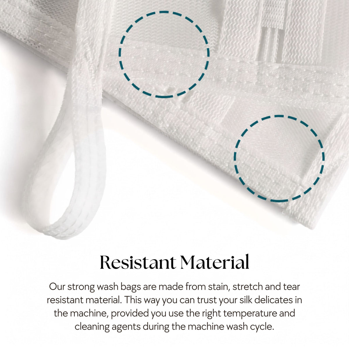 RYVENA silk washbag resistant material features
