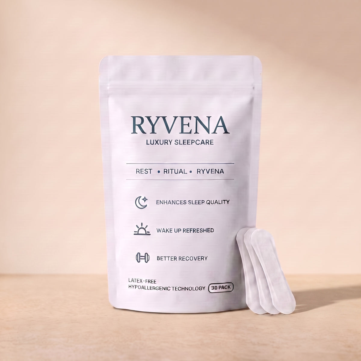 RYVENA nose strip in white, dogbone shape with wide flared ends for stronger grip #colour_white